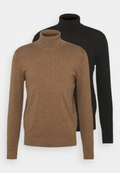 Pier One 2 Pack - Basic Turtleneck - Trui - Black/Mottled Brown -Mode Verkoop 3122488e084f414d9b220d1f3fd8aecc