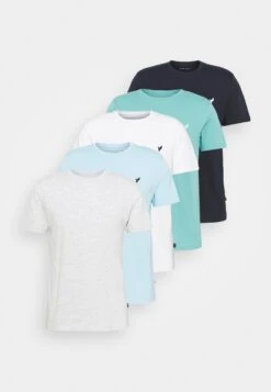 Pier One 5 Pack - T-Shirt Basic - Light Grey - 101_White - 001_Green - 602 -Mode Verkoop 3fe4ededb7e446c69186309619c33f40