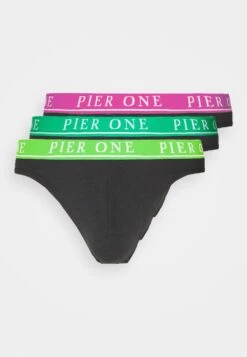 Pier One Branded Waistband Briefs 3 Pack - Slip - Black -Mode Verkoop 68332279d8a640caac60267b6cd7c785