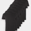 Pier One 7 Pack - T-Shirt Basic - Black -Mode Verkoop 9d043fa87e4c481f853c6645808423c9