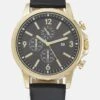 Pier One Unisex - Chronograaf - Black/Gold-Coloured -Mode Verkoop acfdb02619d04ae39153a602c03f6f6e