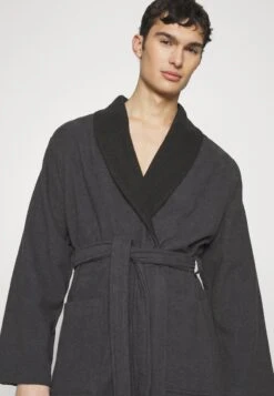 Pier One Shawl Towel Bathrobe - Badjas - Dark Grey -Mode Verkoop aedd72cbd7d04b83bcef8a6c104e08f9