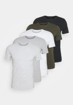 Pier One 5 Pack - T-Shirt Basic - Black/White/Light Grey -Mode Verkoop af2e3648ccfd4b198cd51d1c4b807340