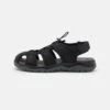 Pier One Leather - Outdoorsandalen - Black -Mode Verkoop d8ea1f69a05246c6b6efa7fde8b22d3e