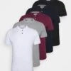 Pier One 5 Pack - Poloshirt - Black/White/Bordeaux/Navy/Gray Marl
