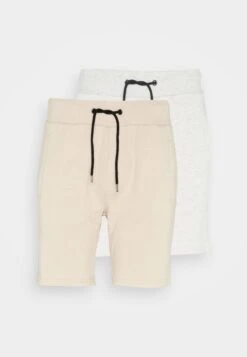Pier One 2 Pack - Shorts - Grey/Beige -Mode Verkoop f4599e2dafe14214b9e4b26698b6585e