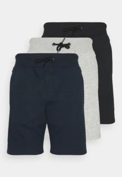 Pier One 3 Pack - Shorts - Black/Mottled Light Grey/Dark Blue -Mode Verkoop fd1d6a00272c4d8db0cdbce1e6cd9d7c